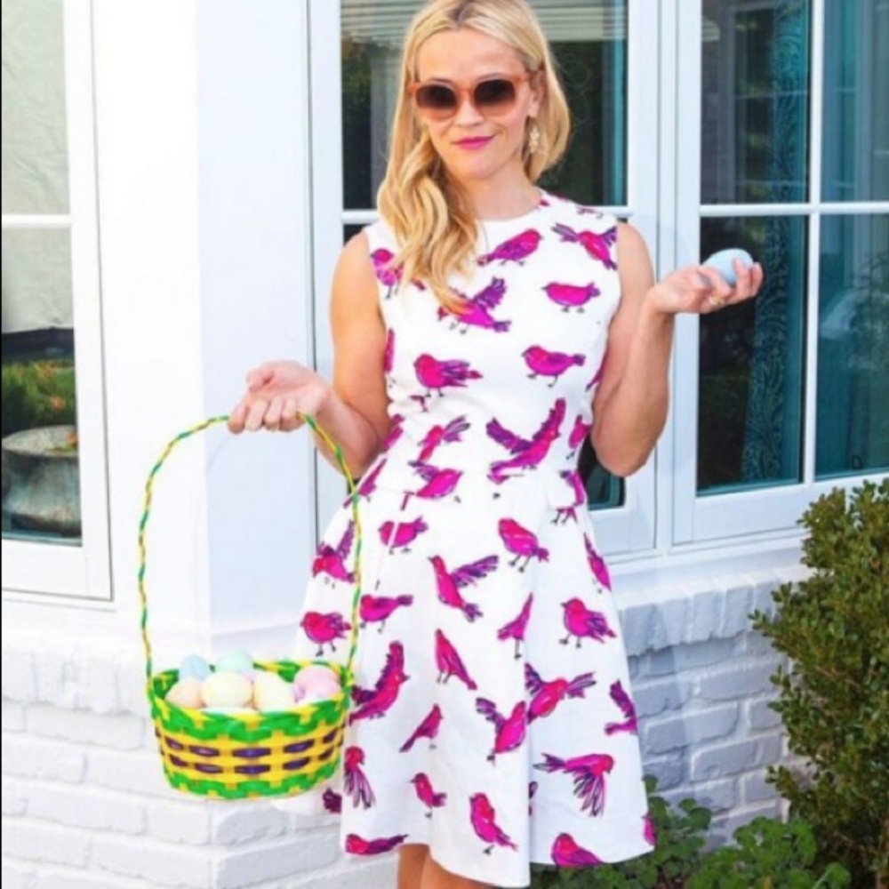 Draper James A line dress bird print